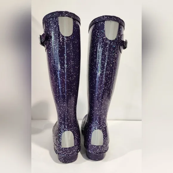 Hunter Kids Original Giant Glitter Wellington Rain Boots EU 37 Girls 6 Worn 1X