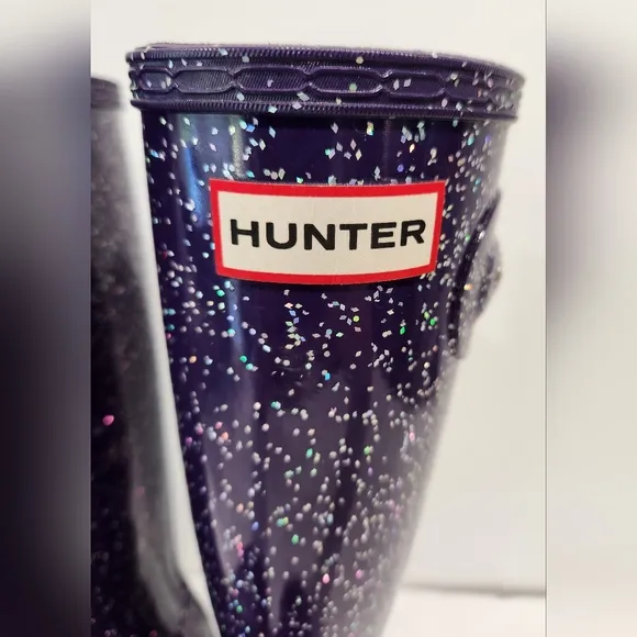 Hunter Kids Original Giant Glitter Wellington Rain Boots EU 37 Girls 6 Worn 1X