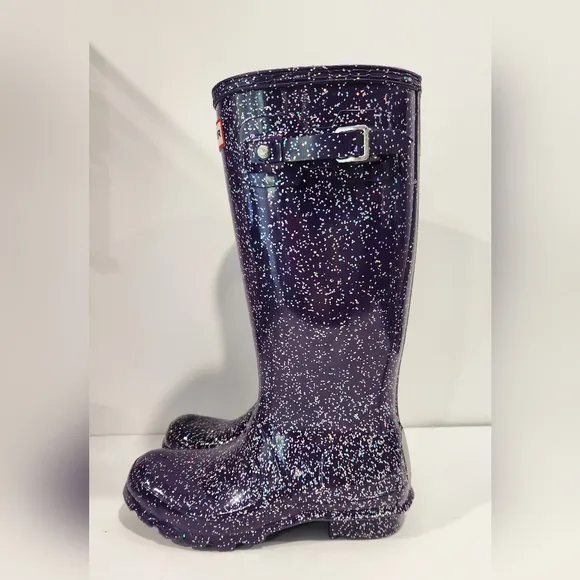 Hunter Kids Original Giant Glitter Wellington Rain Boots EU 37 Girls 6 Worn 1X