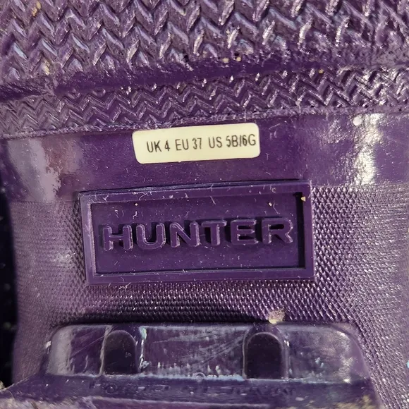Hunter Kids Original Giant Glitter Wellington Rain Boots EU 37 Girls 6 Worn 1X