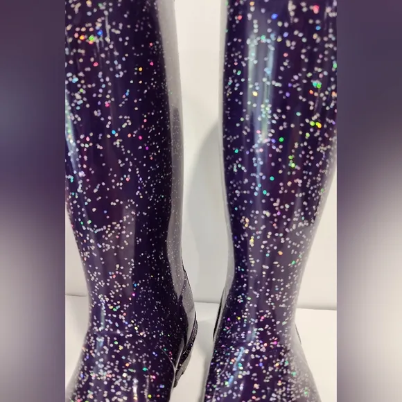 Hunter Kids Original Giant Glitter Wellington Rain Boots EU 37 Girls 6 Worn 1X