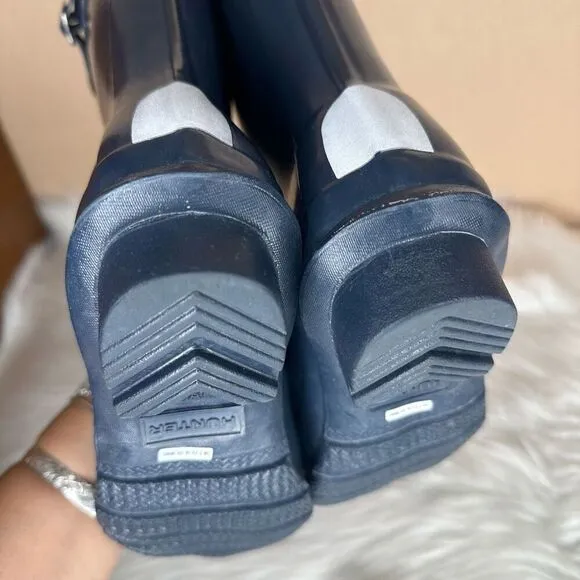 Hunter Kids Original Gloss Rain Play Boots Navy US Girls 4 Boys 3