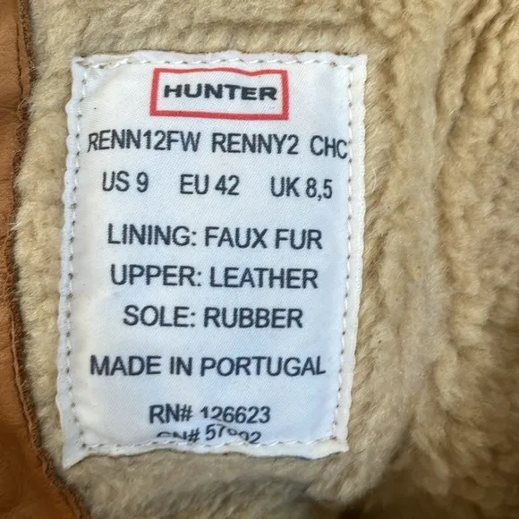 Hunter Men's Brown Leather Boots Size 9