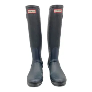 Hunter Original Ribbed Leg Black Boots Rain Size 7M/8W