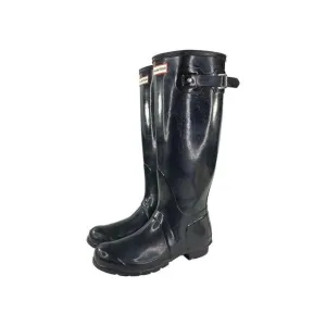 HUNTER Original Tall Boot  US 9 shiny black Pull-On rain boots