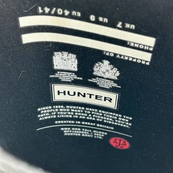 HUNTER Original Tall Boot  US 9 shiny black Pull-On rain boots