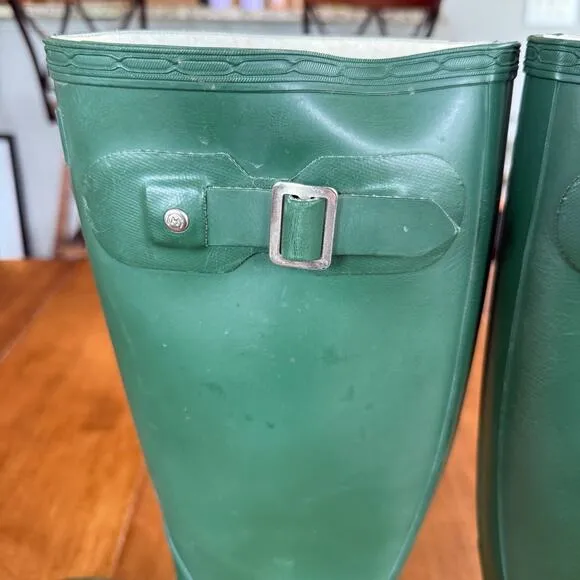 Hunter Original Tall Rain Boots Matte Army Green Womens 6 EU37 Waterproof Rubber