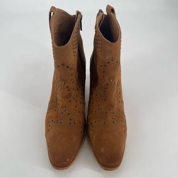 Idyllwind Tawny Brown Leather Studded Western Boots Size 9.5