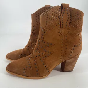 Idyllwind Tawny Brown Leather Studded Western Boots Size 9.5