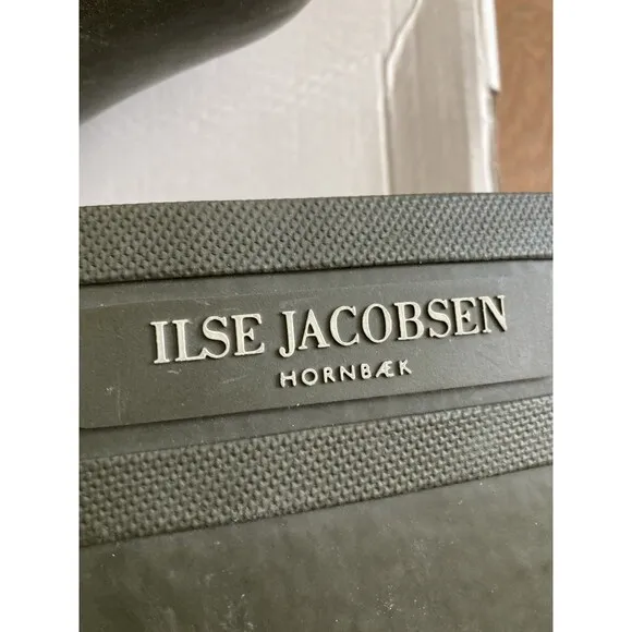 Ilse Jacobsen Rub15 Rain Boots Tie 41 Army Green Mid Calf Rubber 9.5-10