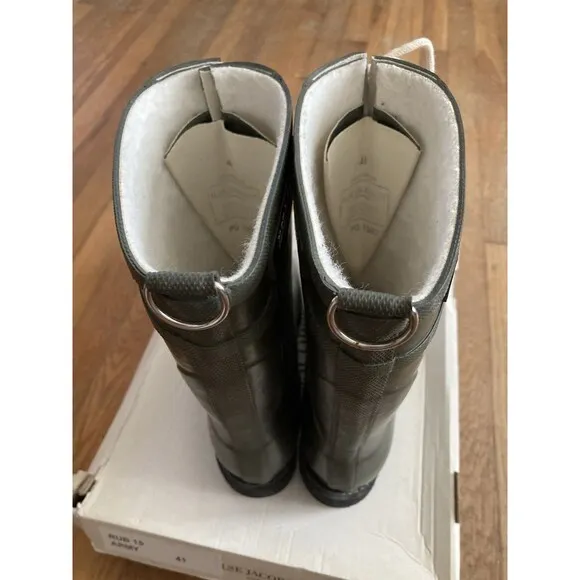 Ilse Jacobsen Rub15 Rain Boots Tie 41 Army Green Mid Calf Rubber 9.5-10