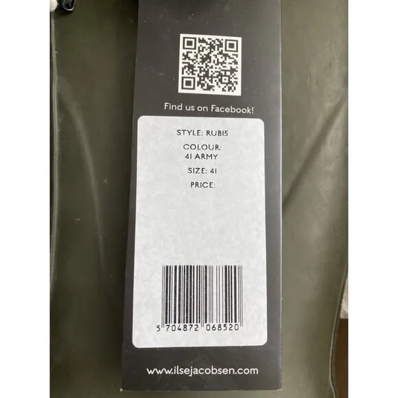 Ilse Jacobsen Rub15 Rain Boots Tie 41 Army Green Mid Calf Rubber 9.5-10