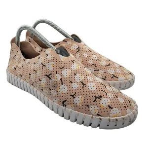 Ilse Jacobsen Tulip 139 Adobe Rose Fabric Perforated Slip On Sneakers Womens 11