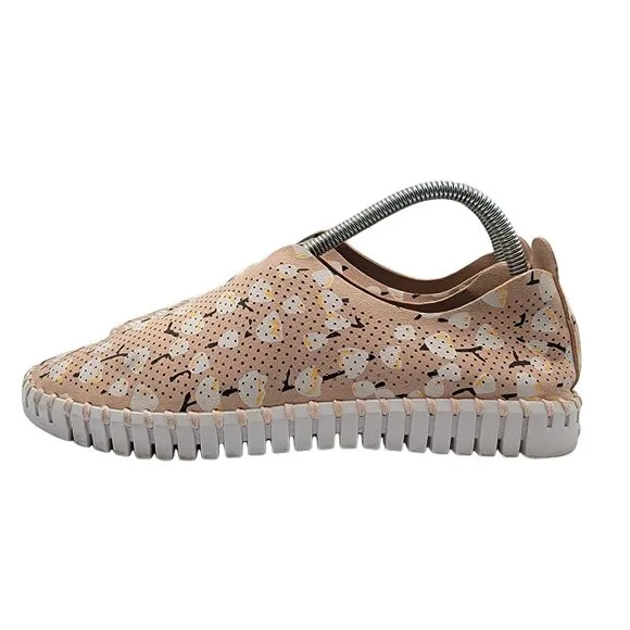 Ilse Jacobsen Tulip 139 Adobe Rose Fabric Perforated Slip On Sneakers Womens 11