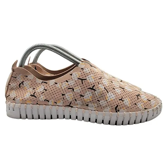 Ilse Jacobsen Tulip 139 Adobe Rose Fabric Perforated Slip On Sneakers Womens 11