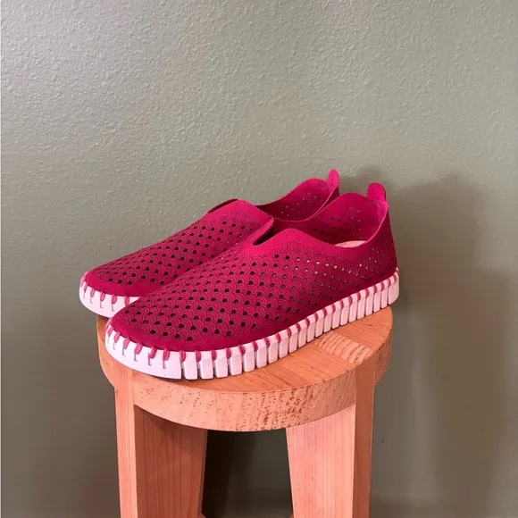 Ilse Jacobsen Tulip Perforated Leather Slip On Shoes