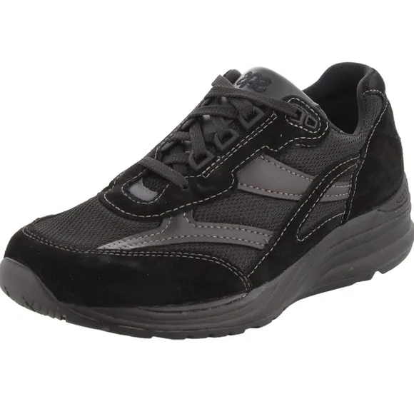 In box SAS Men's Journey Sneaker Black Suede/Mesh Men's Black Athletic Shoes