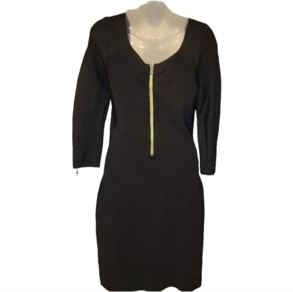 INC International Concepts Black 3/4 Length Sleeve Bandage dress