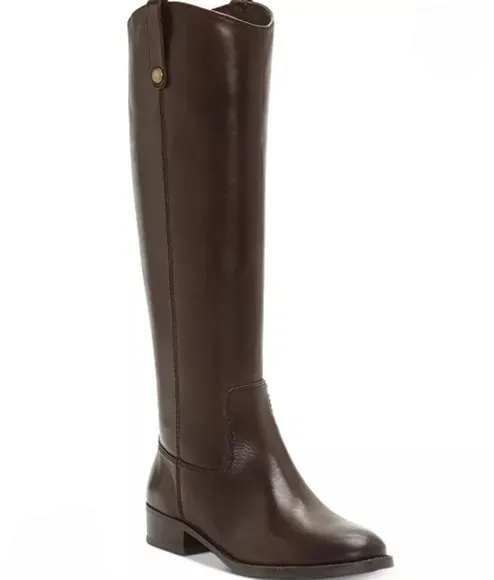 INC Womens Fawne Brown Leather Knee High Riding Boots New
