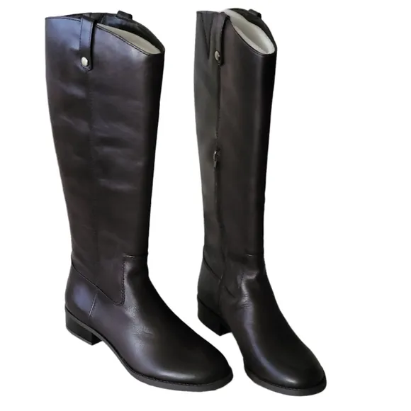 INC Womens Fawne Brown Leather Knee High Riding Boots New