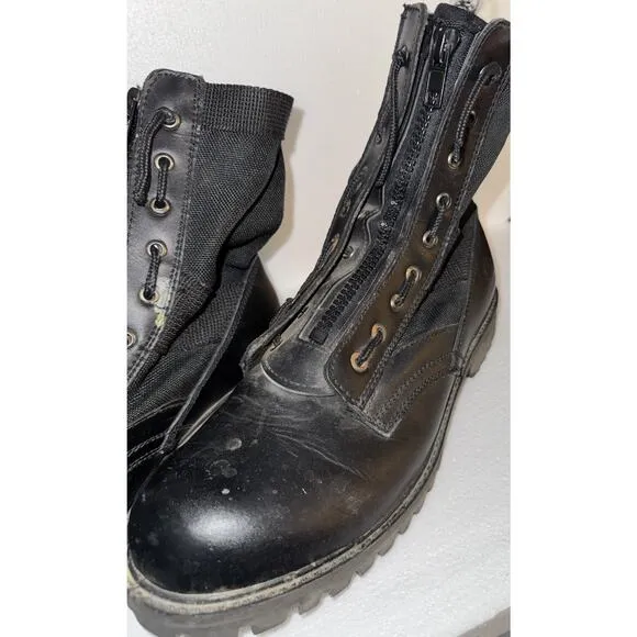 Itasca Interceptor Tactical Combat Work Boots Mens Size 11 Black Zipper And Lace