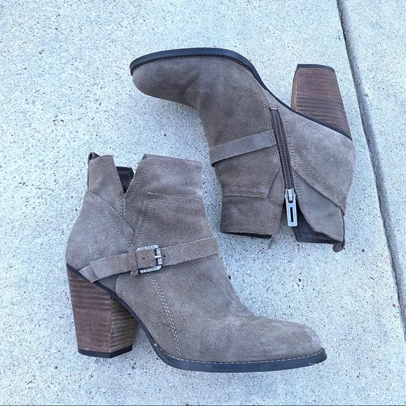 IVANKA trump FRANKLY ankle boots booties khaki green suede leather chunky heels