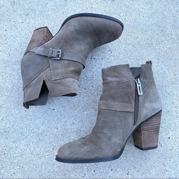 IVANKA trump FRANKLY ankle boots booties khaki green suede leather chunky heels