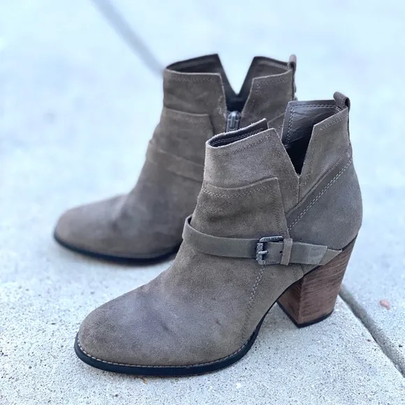 IVANKA trump FRANKLY ankle boots booties khaki green suede leather chunky heels