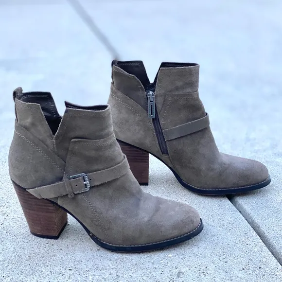 IVANKA trump FRANKLY ankle boots booties khaki green suede leather chunky heels