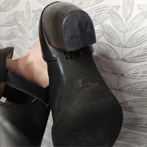 Ivylee Copenhagen Boot Ankle Heeled Buckle Almond Toe Black Leather Boho Western