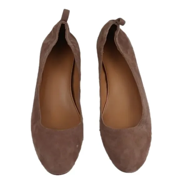 J. Crew Brown Suede Leather Almond Toe Low Blocked Heel Slip On Loafer Shoe