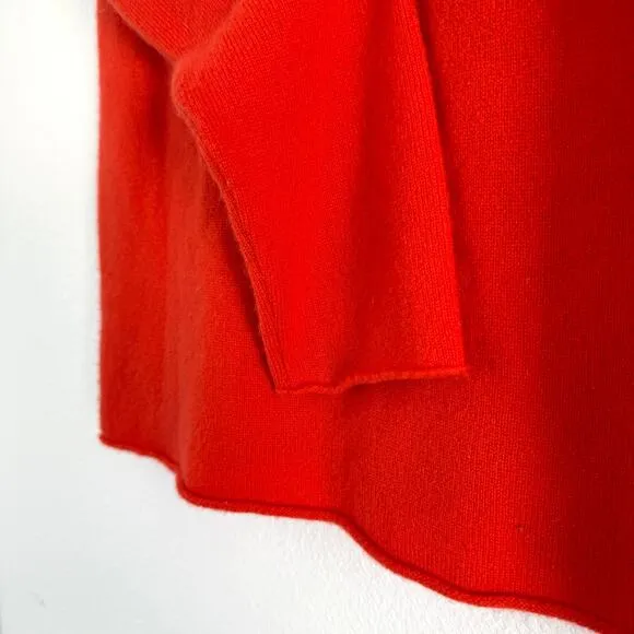 J Crew Deep Orange Turtleneck Sweater Cashmere Blend Size XS capsule wardrobe