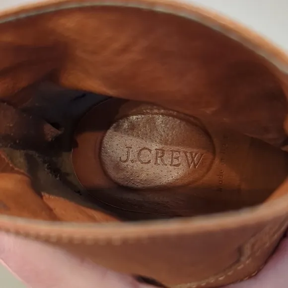 J Crew Emmett Tan Wedge Ankle Booties Made in Brazil 🤎 size 8