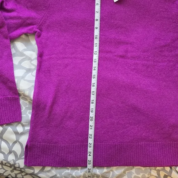 J. CREW FACTORY Sweater Pink/Purple Medium Soft Long-Sleeve Crew Neck Women's