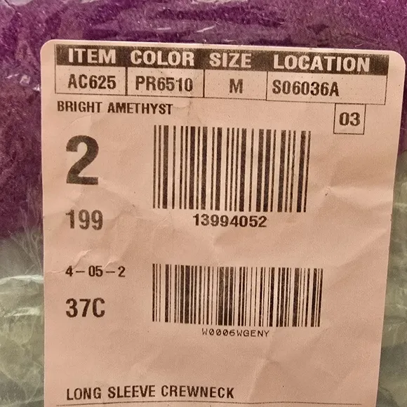 J. CREW FACTORY Sweater Pink/Purple Medium Soft Long-Sleeve Crew Neck Women's