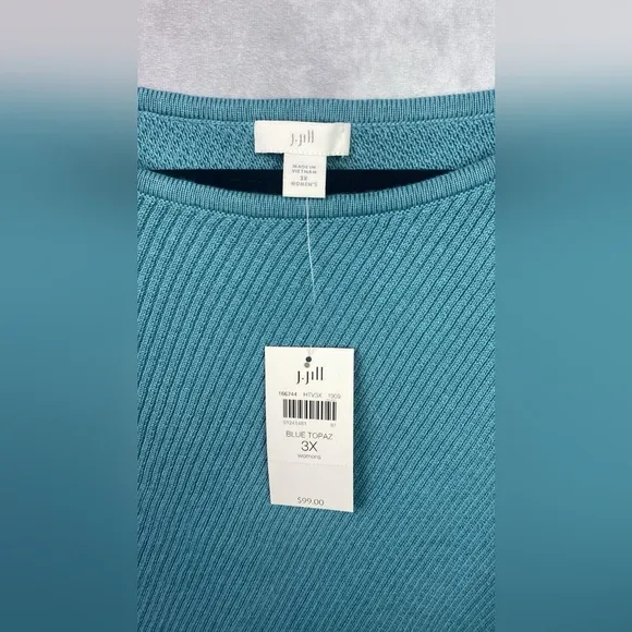 J Jill Blue Topaz Boat Neck Sweater Size 3X