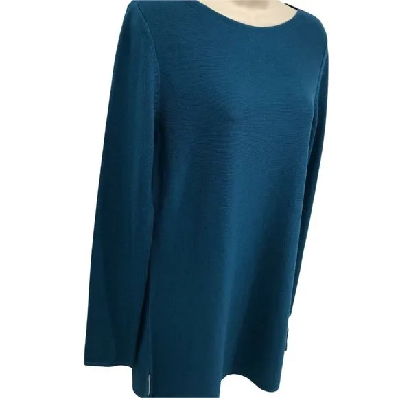 J. Jill Womens Long Sleeves Boat Neck Olivia Pullover Tunic Sweater Size XS