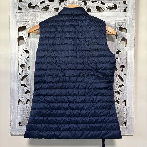 J. McLaughlin White/Blue Togglewood Tahoe Reversible Down Puffer Vest NWT