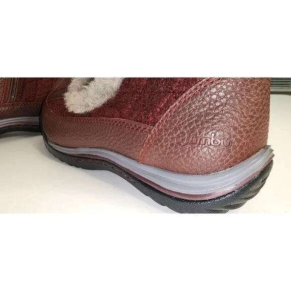 Jambu Eskimo Women's Burgundy Faux Fur Lined Leather Snow Boots 7M