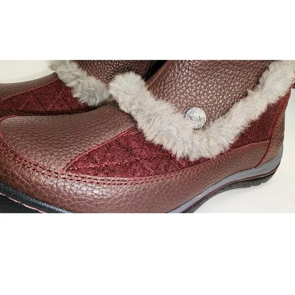 Jambu Eskimo Women's Burgundy Faux Fur Lined Leather Snow Boots 7M