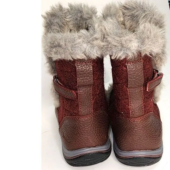Jambu Eskimo Women's Burgundy Faux Fur Lined Leather Snow Boots 7M