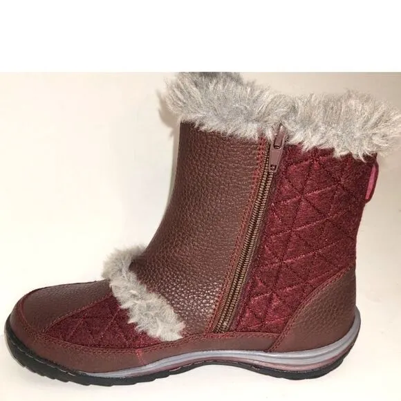 Jambu Eskimo Women's Burgundy Faux Fur Lined Leather Snow Boots 7M