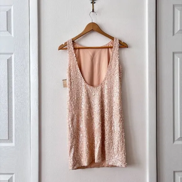 JAYGODFREY Betty Sequin Shift Dress in Blush