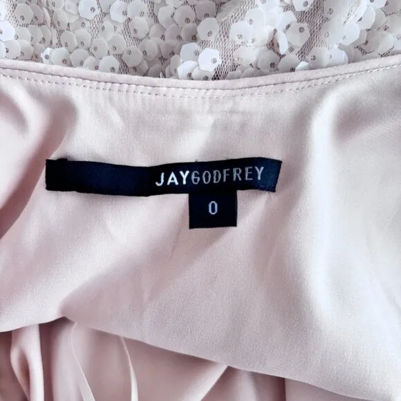 JAYGODFREY Betty Sequin Shift Dress in Blush