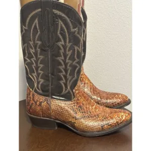 J.B. Dillon &quot;High Noon&quot; Python Snake Skin Western Mens Boots Size 11.5 JBR1003D