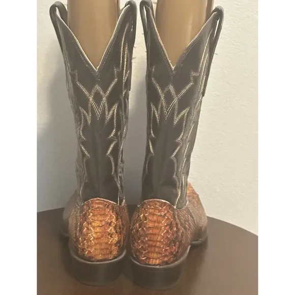 J.B. Dillon &quot;High Noon&quot; Python Snake Skin Western Mens Boots Size 11.5 JBR1003D