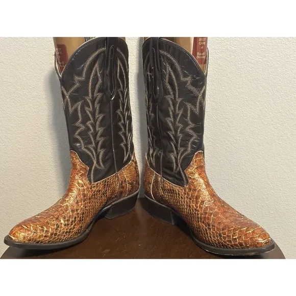 J.B. Dillon &quot;High Noon&quot; Python Snake Skin Western Mens Boots Size 11.5 JBR1003D