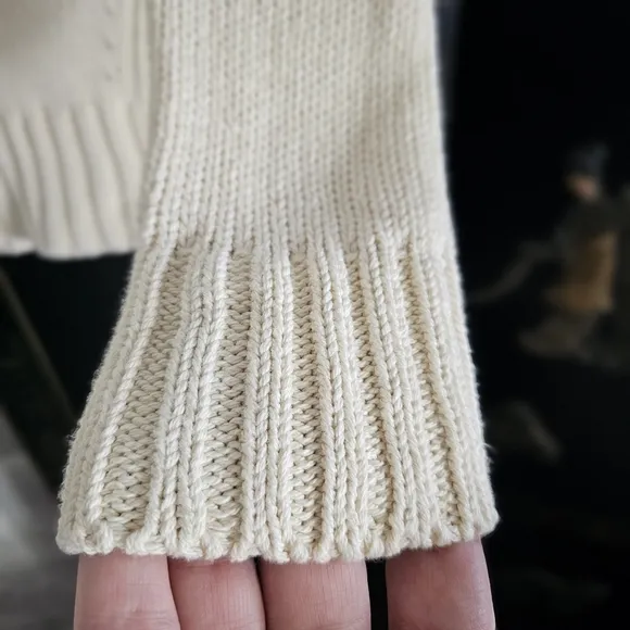 J.CREW ALWAYS Women's 1988 Cotton Rollneck Sweater Cream Size XS