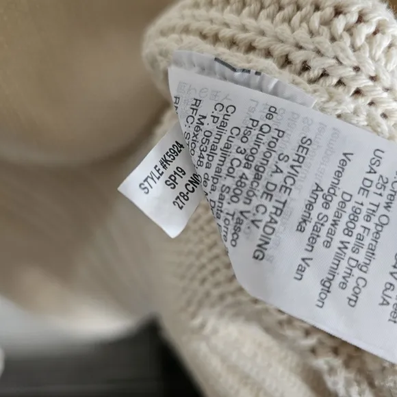 J.CREW ALWAYS Women's 1988 Cotton Rollneck Sweater Cream Size XS