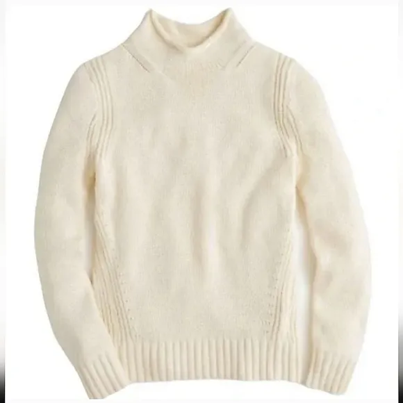 J.CREW ALWAYS Women's 1988 Cotton Rollneck Sweater Cream Size XS